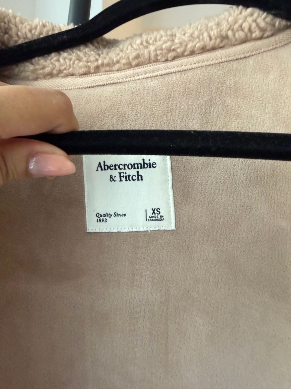 Abercrombie & Fitch Light Beige Sherpa Zip Jacket - Picture 4 of 5